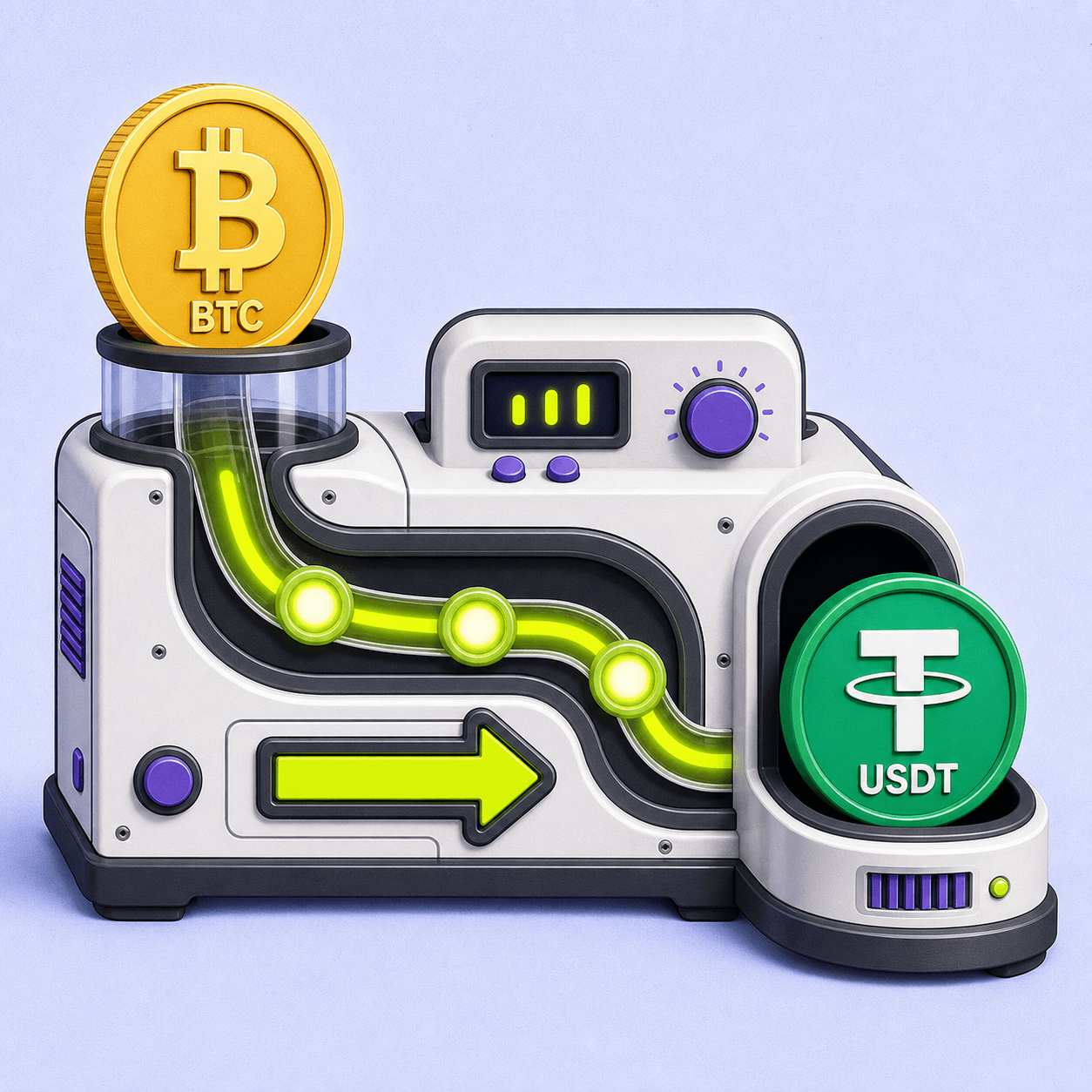 Маршрут обмена BTC на USDT с подтверждением кошелька