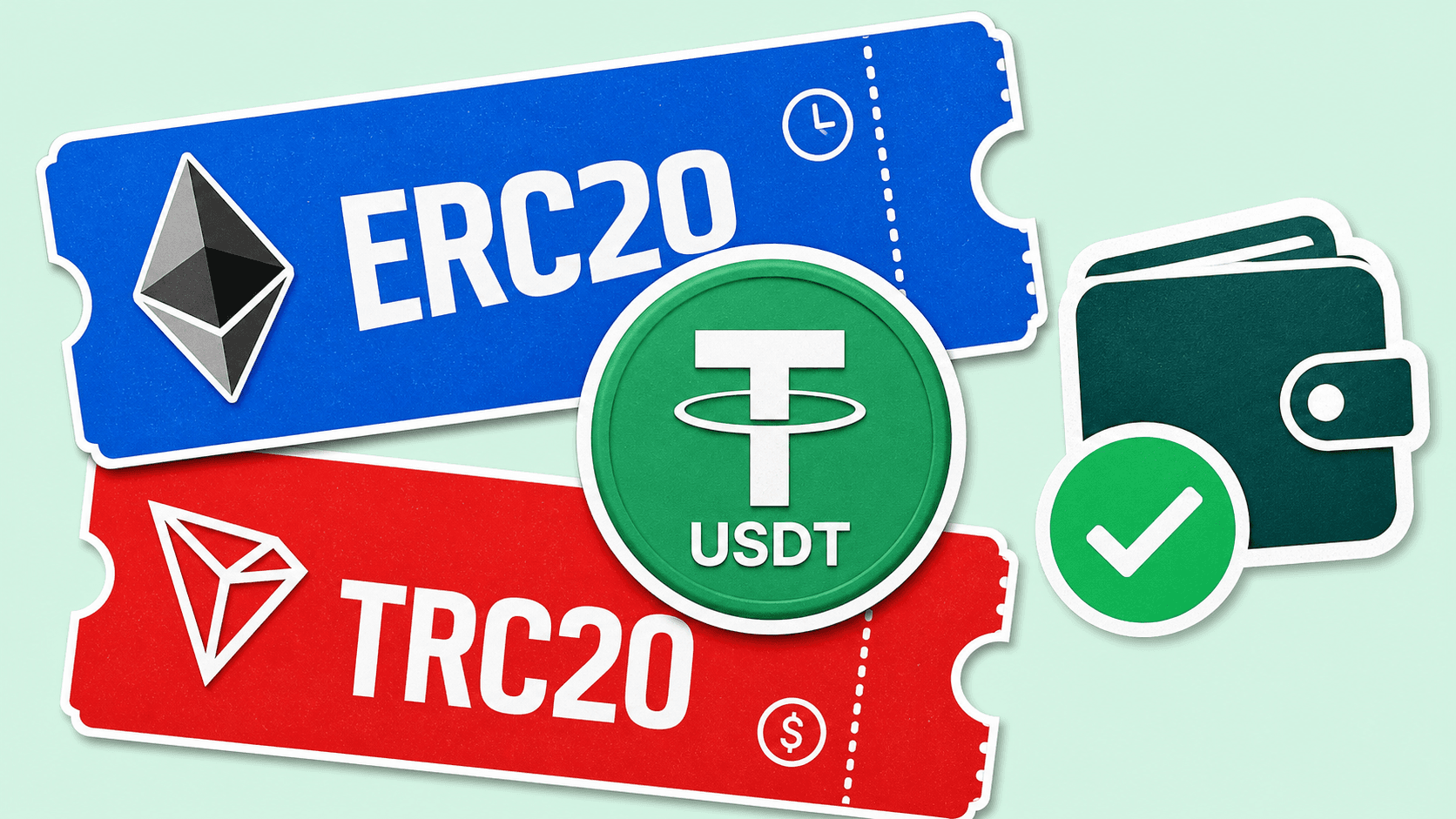 Селектор сетей USDT с кошельком, временем и расходами