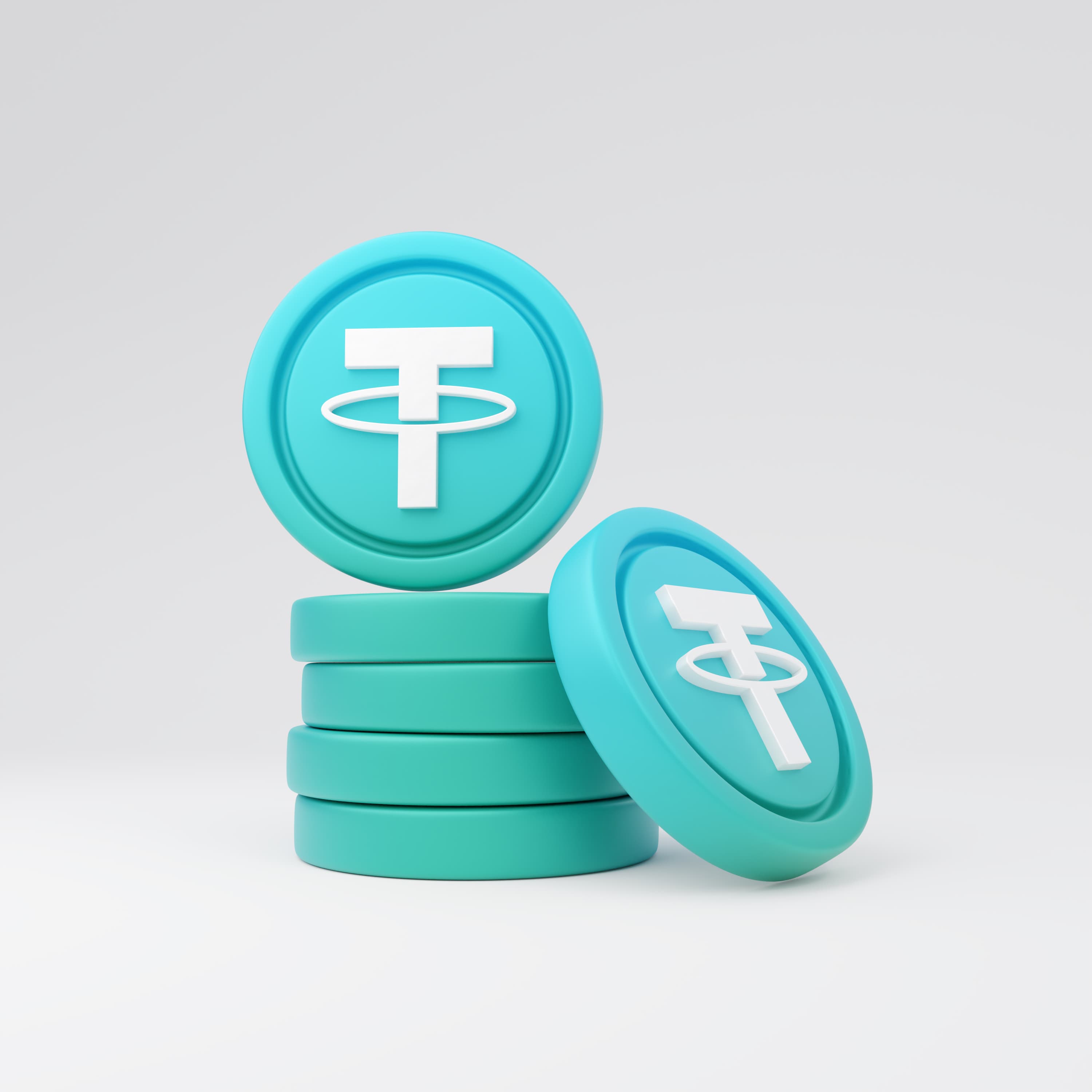 Ilustración de monedas USDT que representa la elección de red para USDT