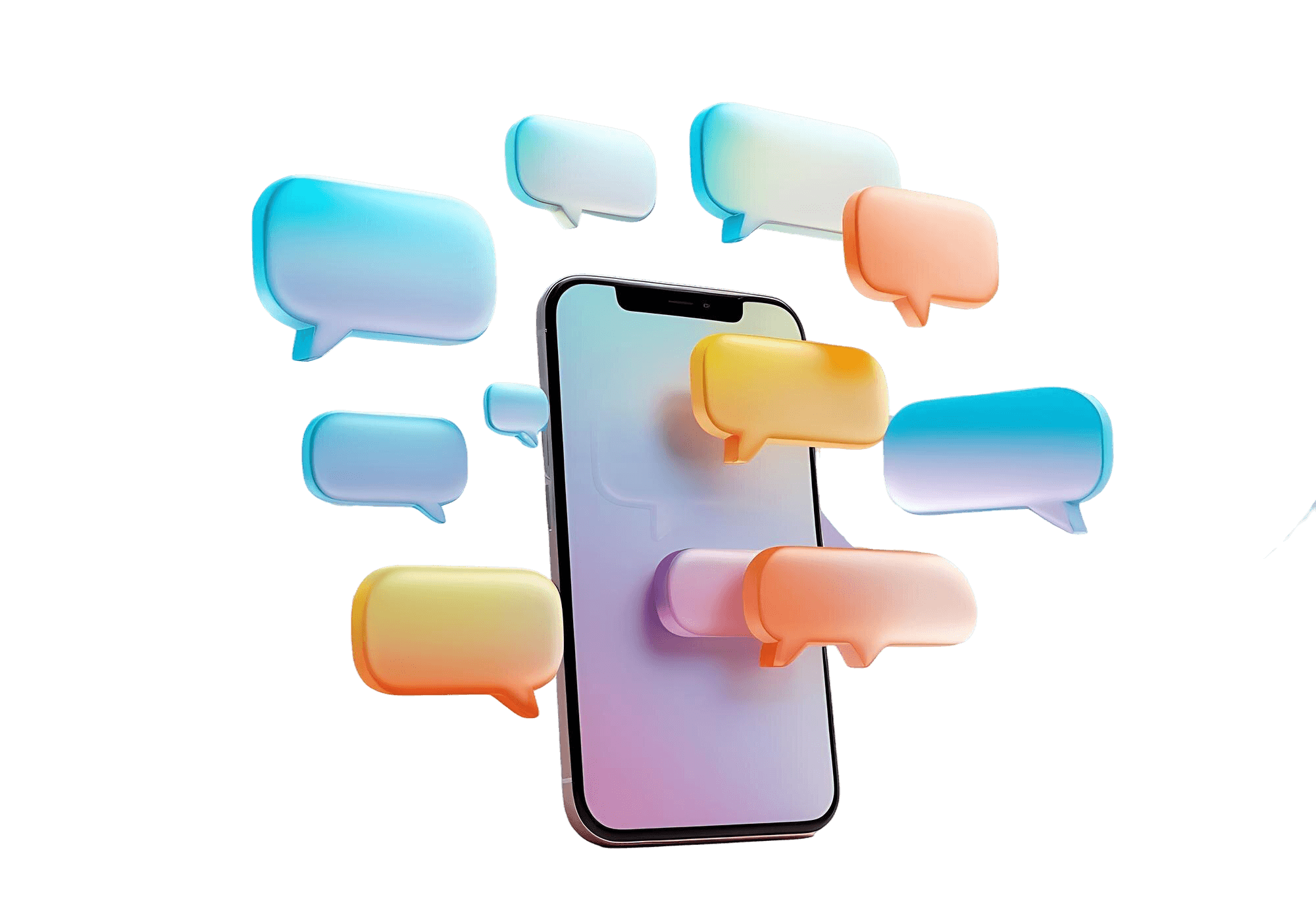 3D phone with chat bubbles for LightSwap support