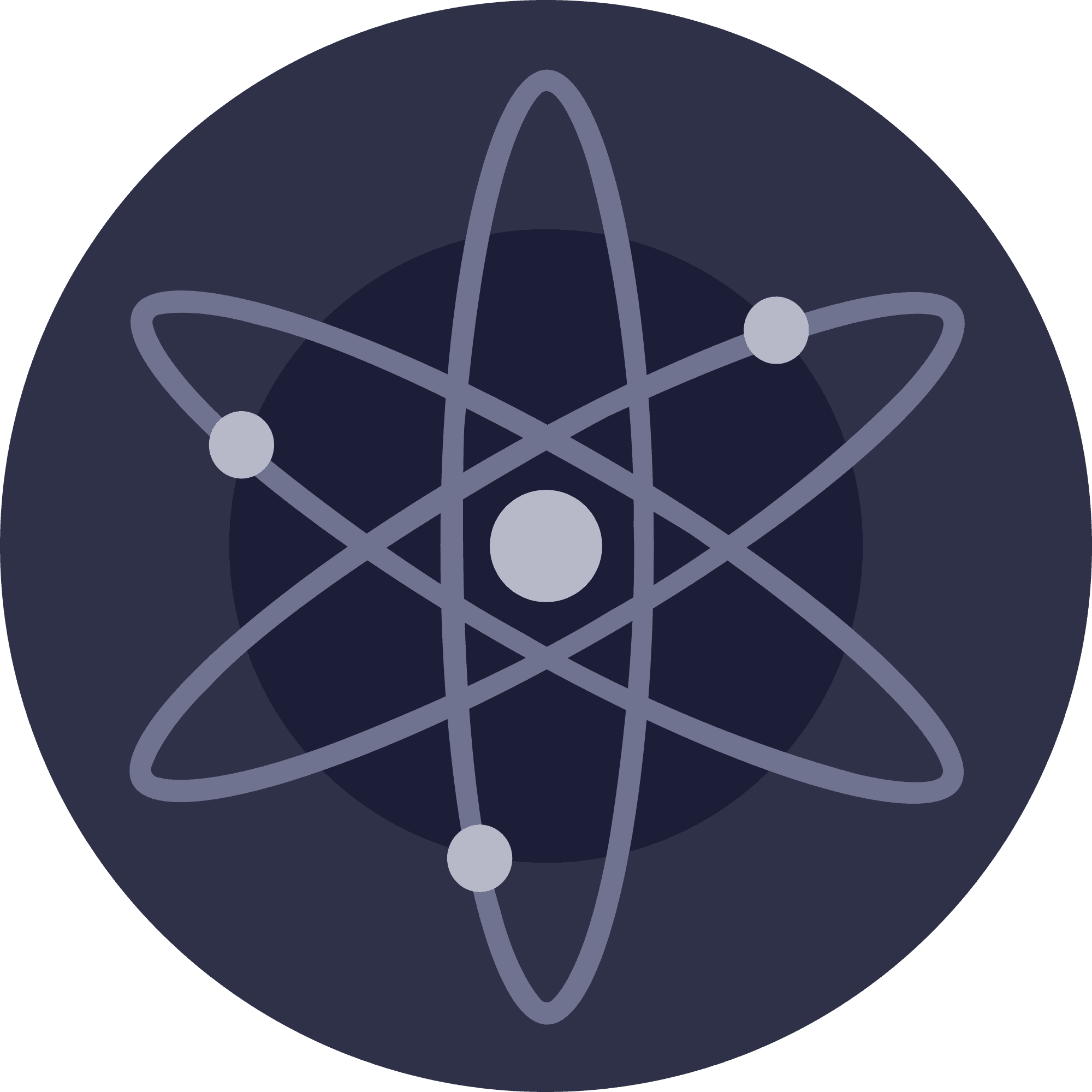 ATOM token logo on Cosmos